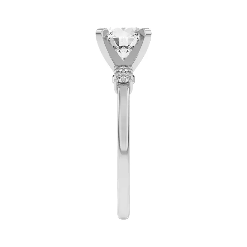 14K White Gold Petite Cascade Engagement Ring
