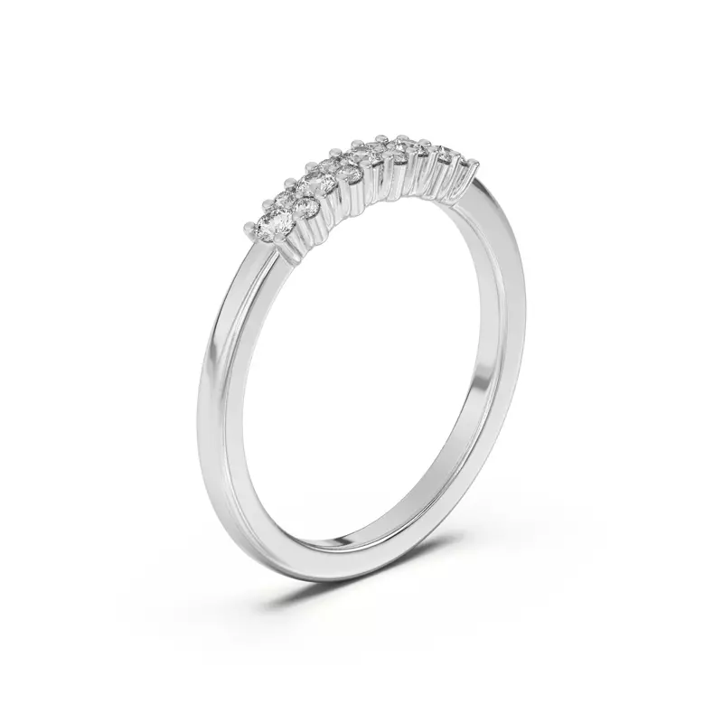 Platinum Petite Cascade Diamond Band