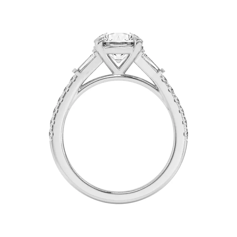 14K White Gold Angelica Tapered Baguette Engagement Ring