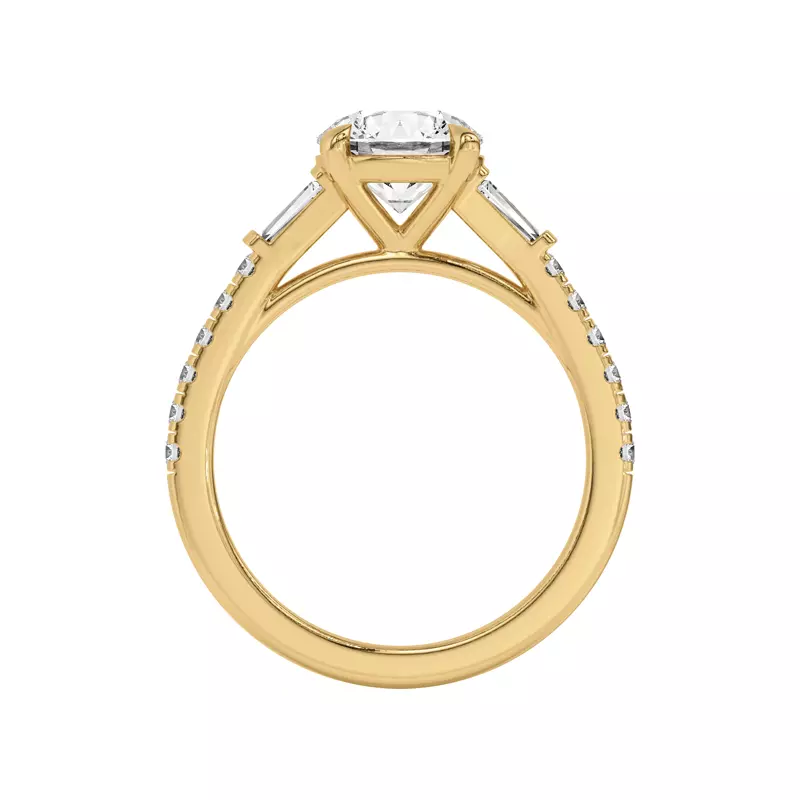 14K Yellow Gold Angelica Tapered Baguette Engagement Ring