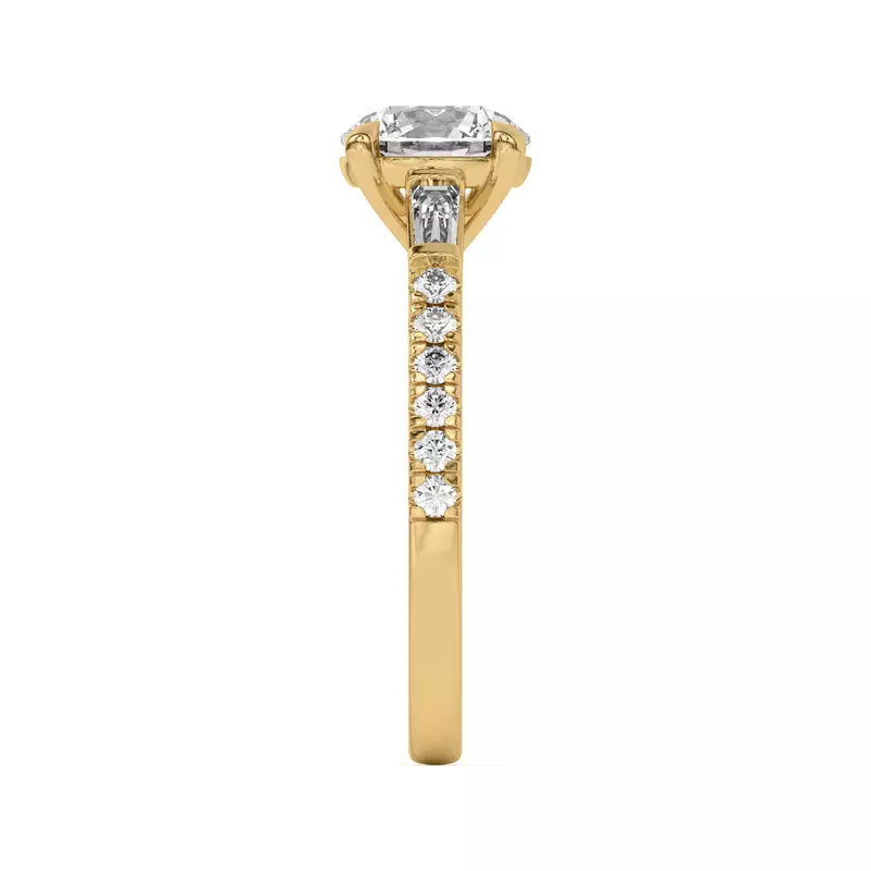 14K Yellow Gold Angelica Tapered Baguette Engagement Ring