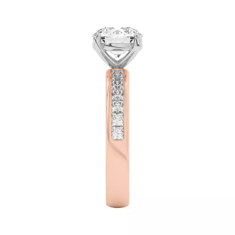 Rose Gold 14k & White Gold 14k Sherry Princess Channel-Set Engagement Ring