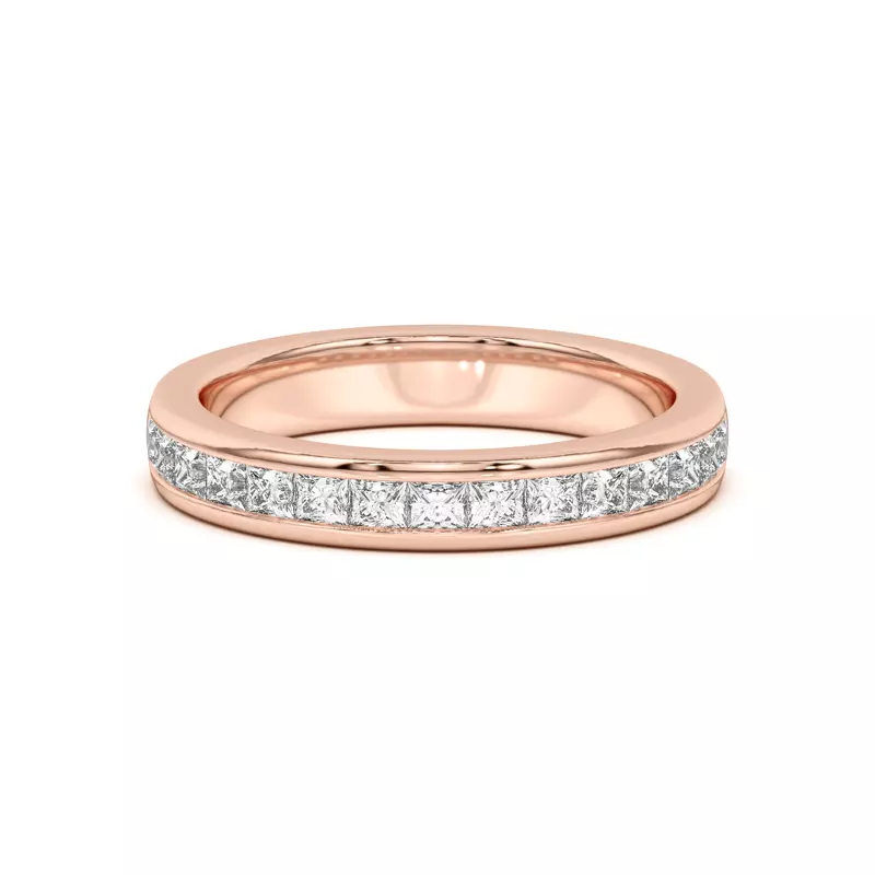 18K Rose Gold Sherry Princess Channel-Set Band