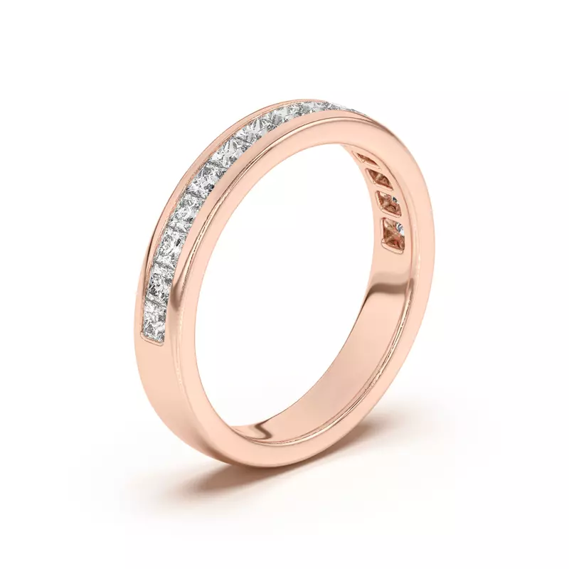 18K Rose Gold Sherry Princess Channel-Set Band