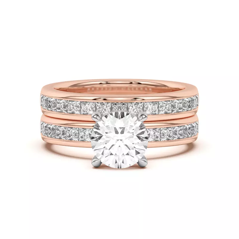 18K Rose Gold Sherry Princess Channel-Set Band