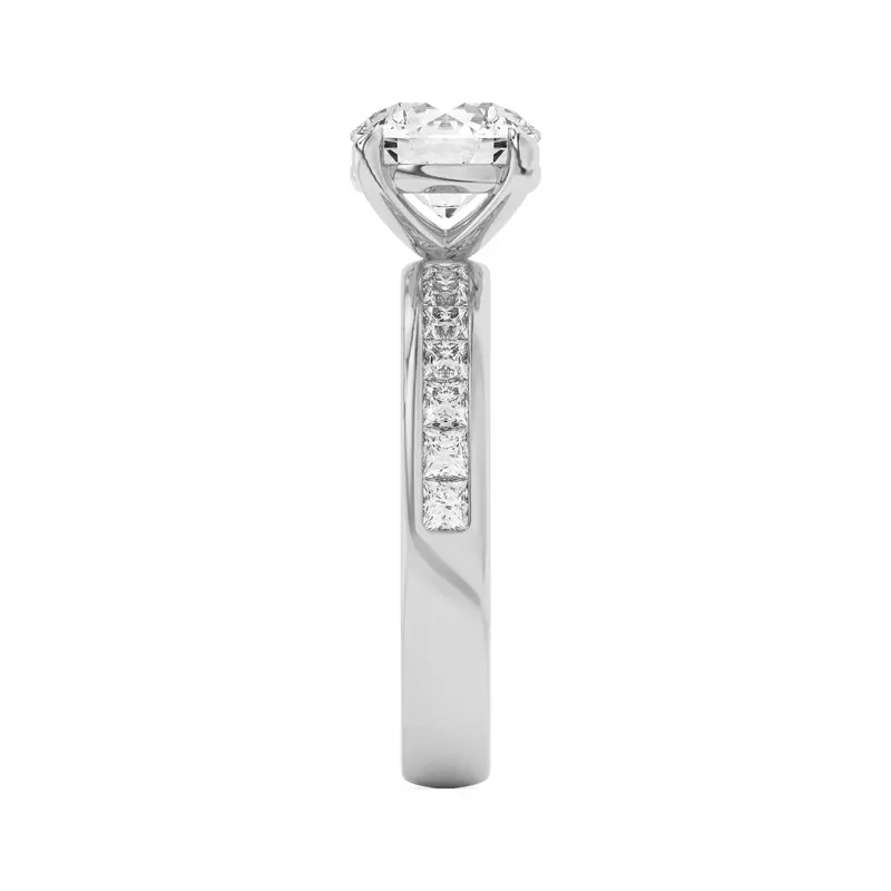 18K White Gold Sherry Princess Channel-Set Engagement Ring