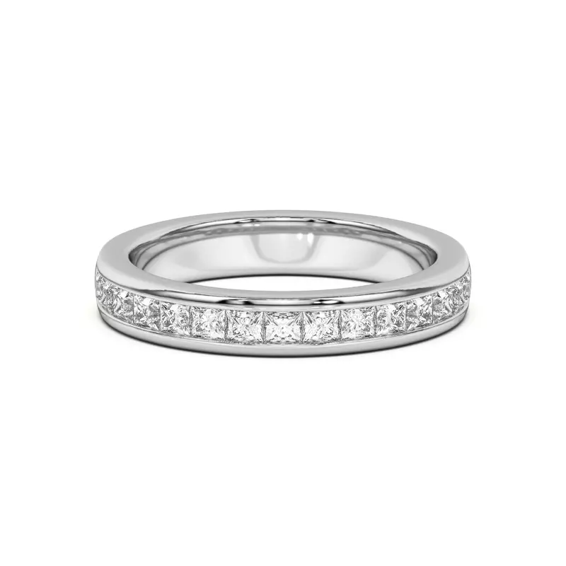 18K White Gold Sherry Princess Channel-Set Band