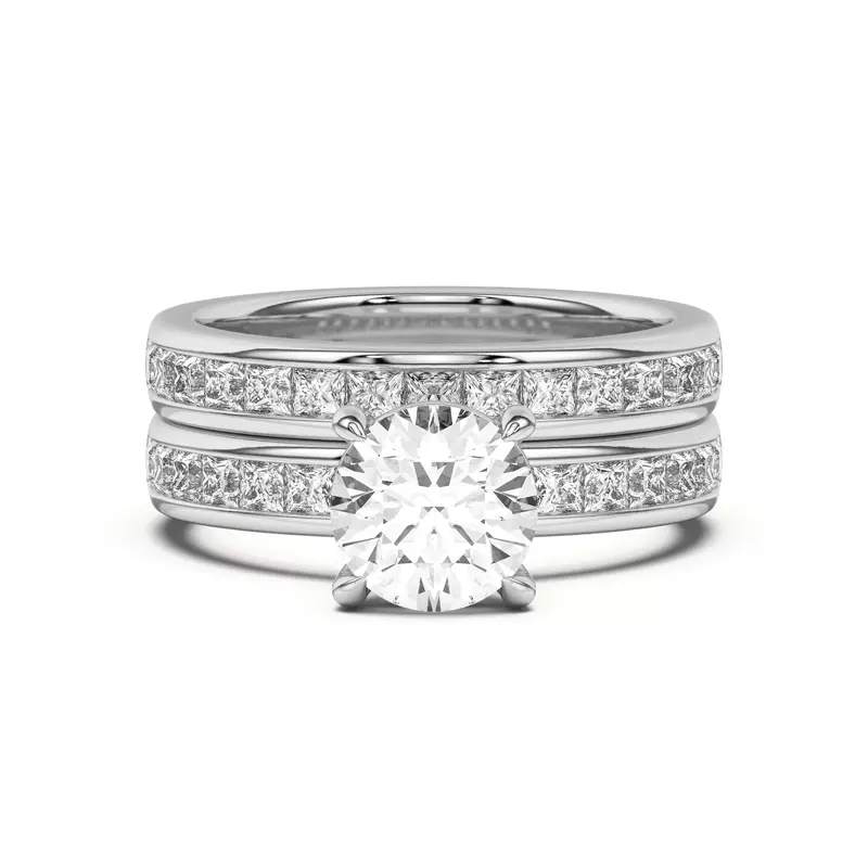 18K White Gold Sherry Princess Channel-Set Band