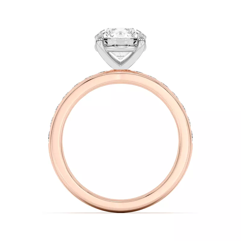 Rose Gold 14k & White Gold 14k Eileen Round Channel-Set Engagement Ring