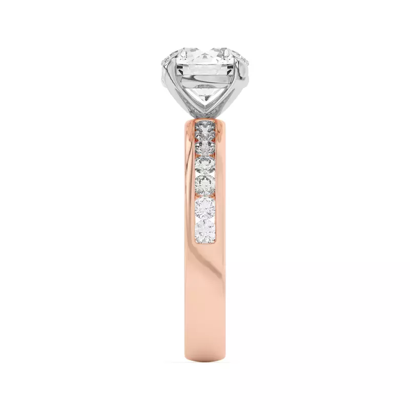 Rose Gold 14k & White Gold 14k Eileen Round Channel-Set Engagement Ring