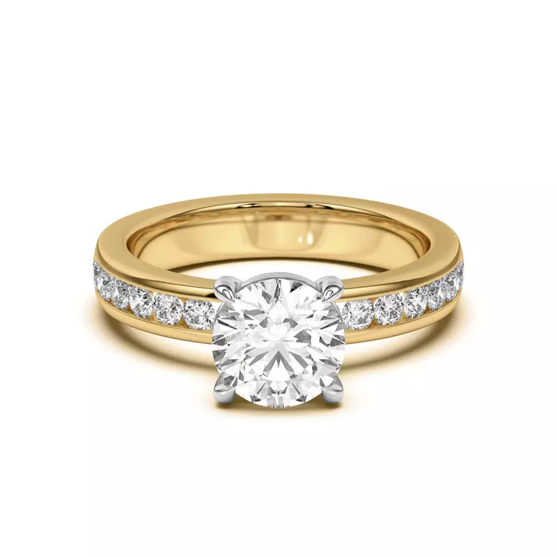 Eileen Round Channel-Set Engagement Ring