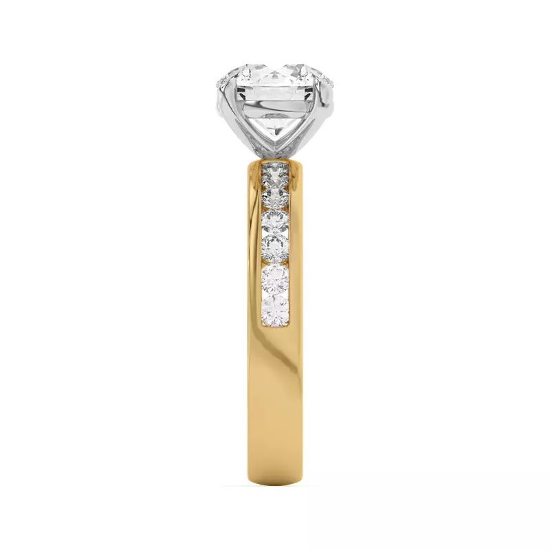 Yellow Gold 14k & White Gold 14k Eileen Round Channel-Set Engagement Ring
