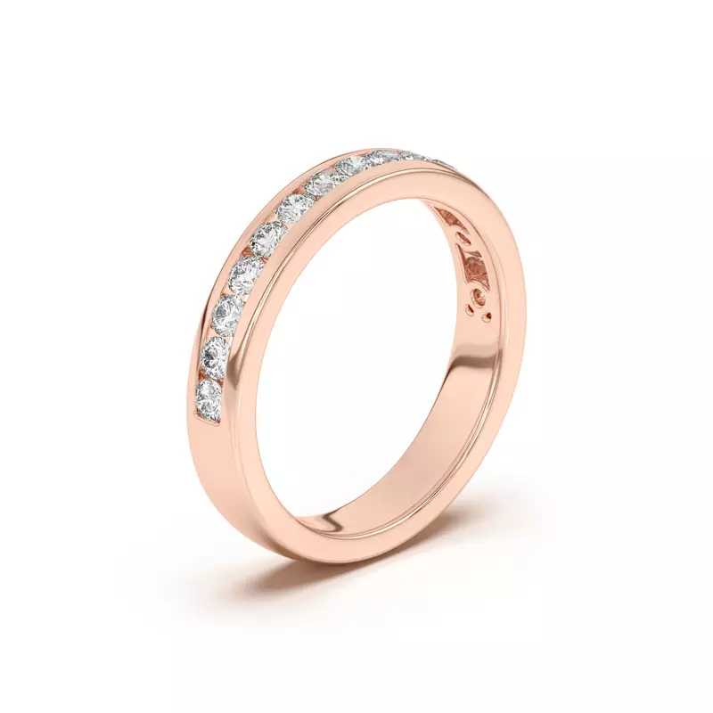 18K Rose Gold Eileen Round Channel-Set Band