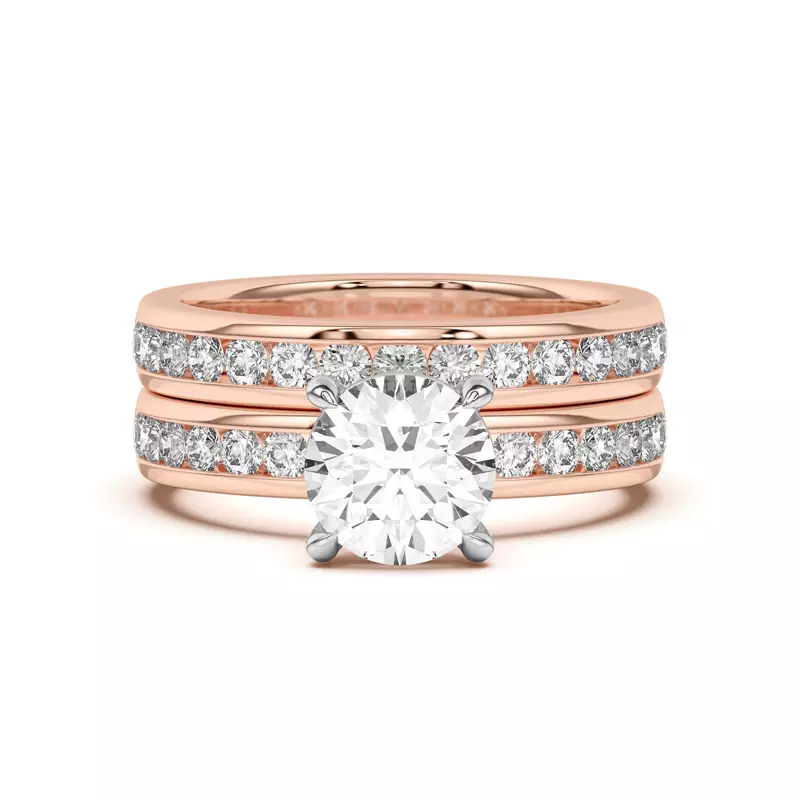 18K Rose Gold Eileen Round Channel-Set Band