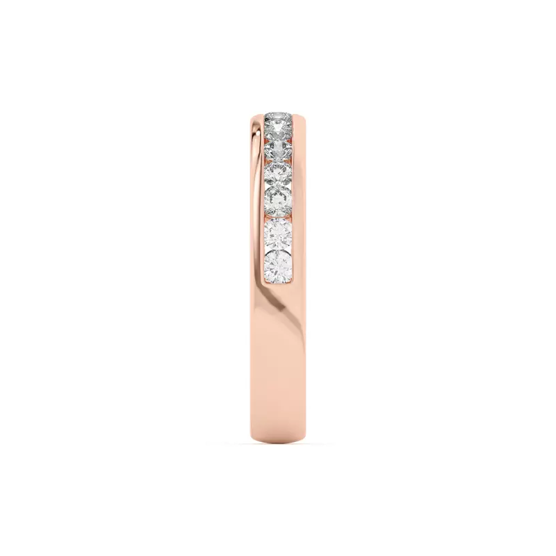 18K Rose Gold Eileen Round Channel-Set Band