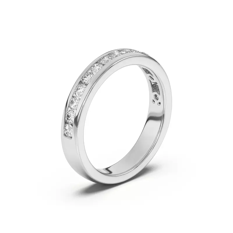 18K White Gold Eileen Round Channel-Set Band