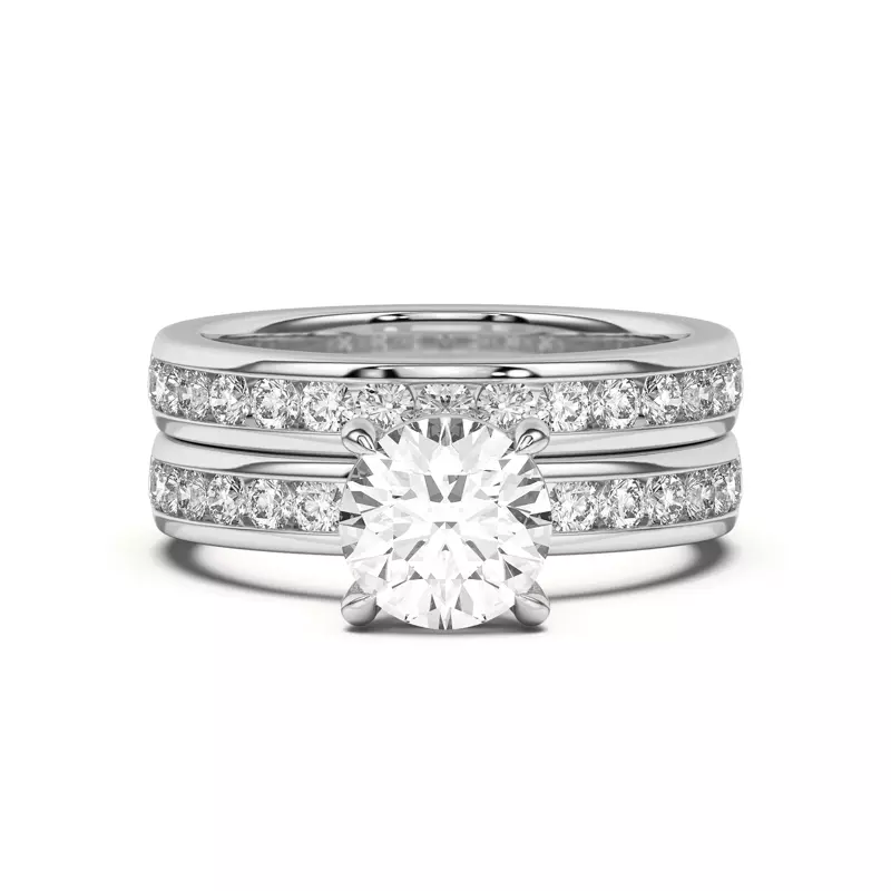 18K White Gold Eileen Round Channel-Set Band