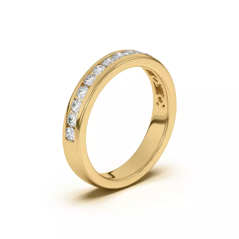 18K Yellow Gold Eileen Round Channel-Set Band