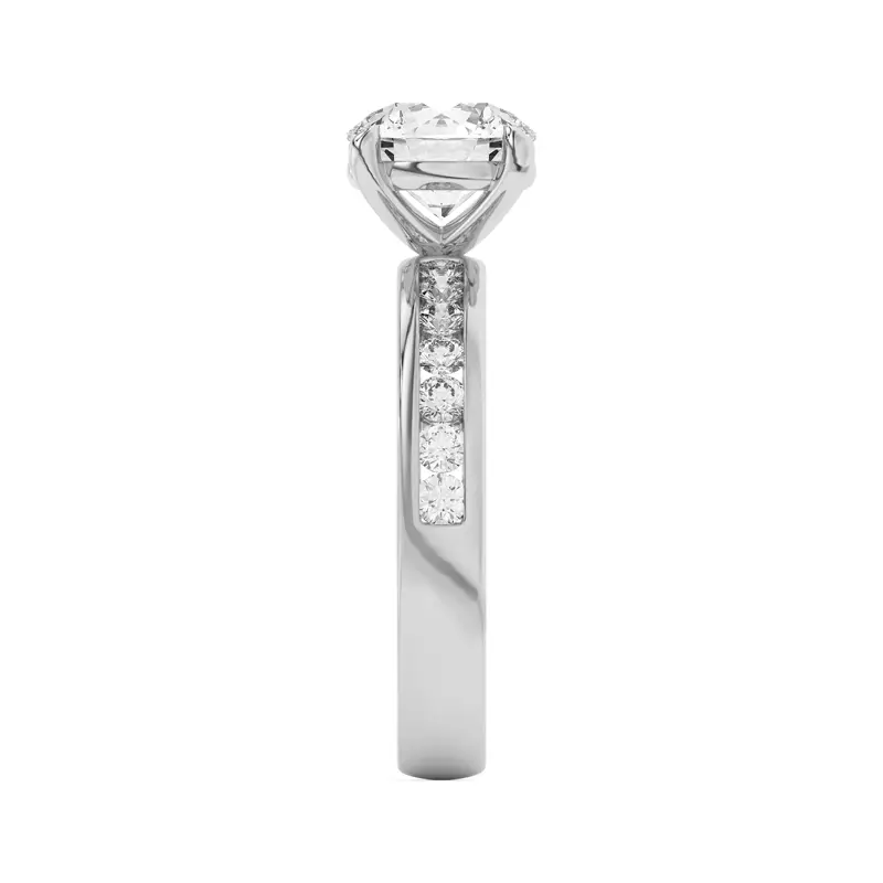 Platinum Eileen Round Channel-Set Engagement Ring