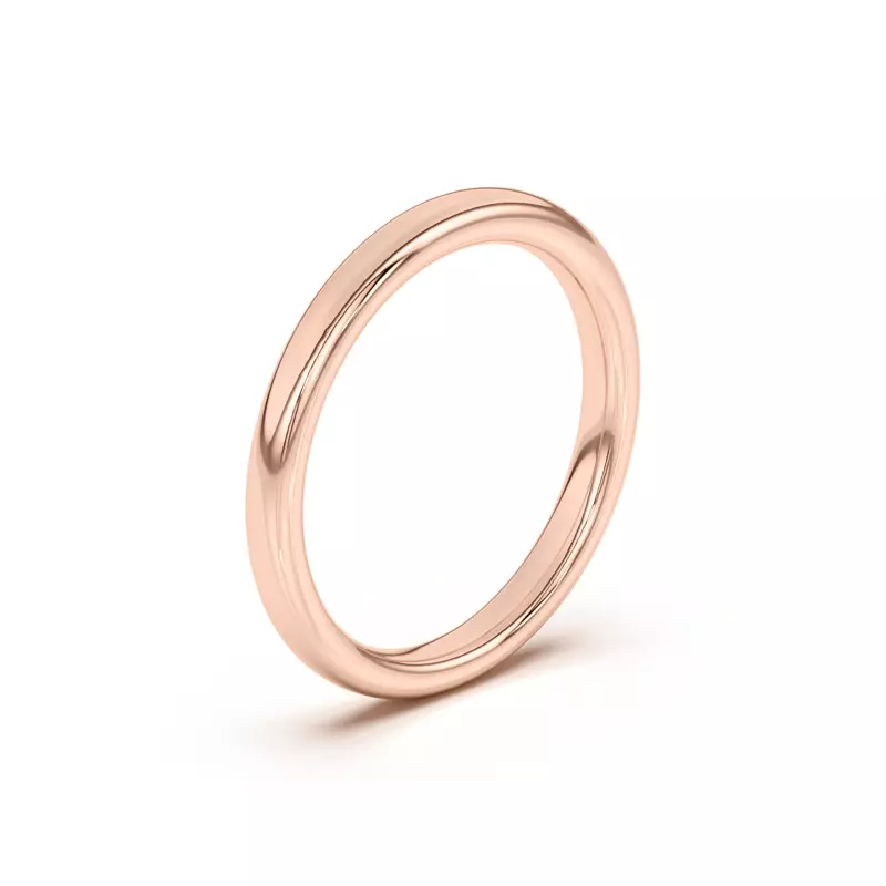 14K Rose Gold Heather Classic Band (2mm)
