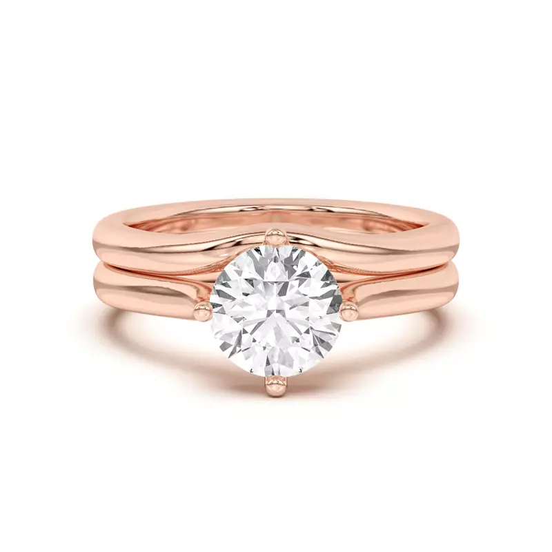 14K Rose Gold Peggy Curved Band