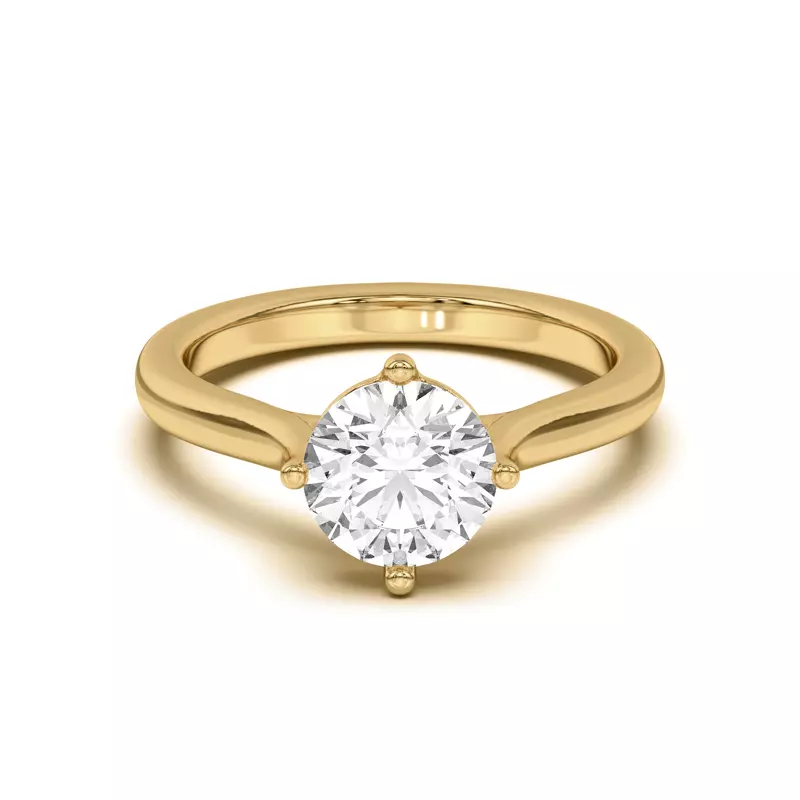 14K Yellow Gold Peggy Compass-Set Cathedral Engagement Ring