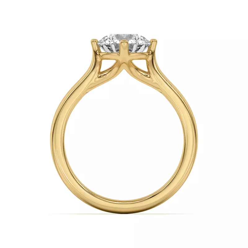 14K Yellow Gold Peggy Compass-Set Cathedral Engagement Ring