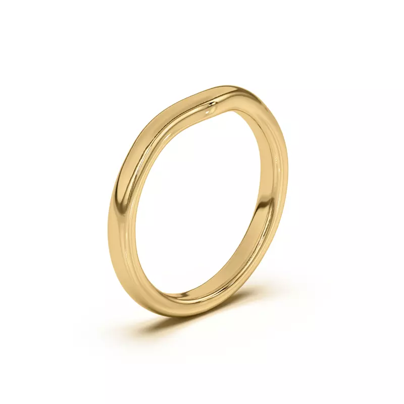 14K Yellow Gold Peggy Curved Band