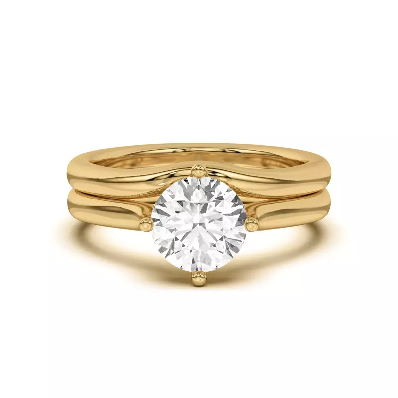 14K Yellow Gold Peggy Curved Band