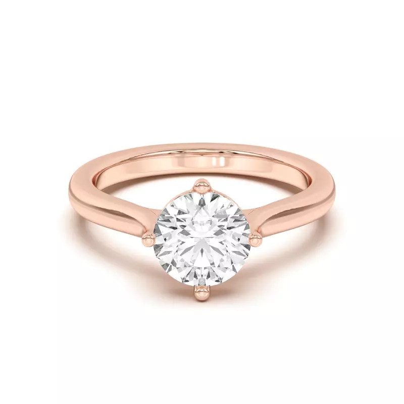 18K Rose Gold Peggy Compass-Set Cathedral Engagement Ring
