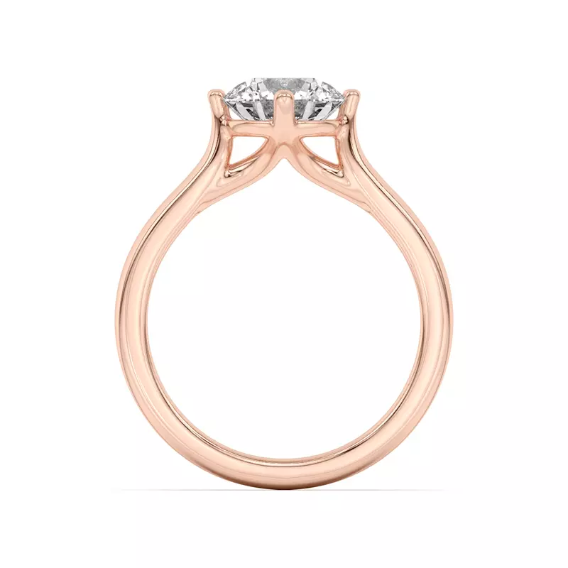 18K Rose Gold Peggy Compass-Set Cathedral Engagement Ring