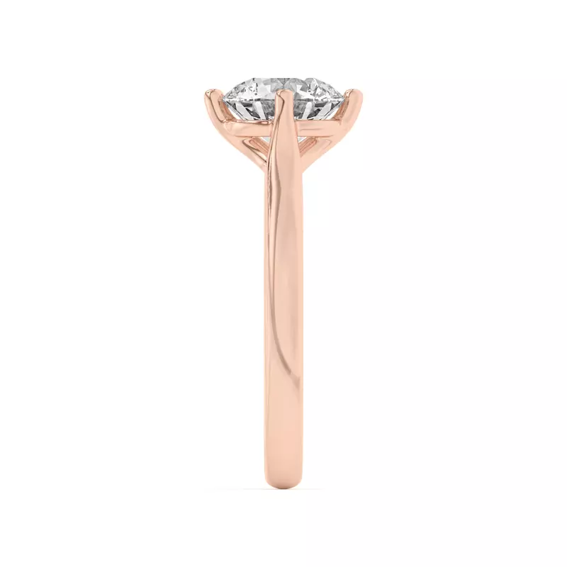18K Rose Gold Peggy Compass-Set Cathedral Engagement Ring
