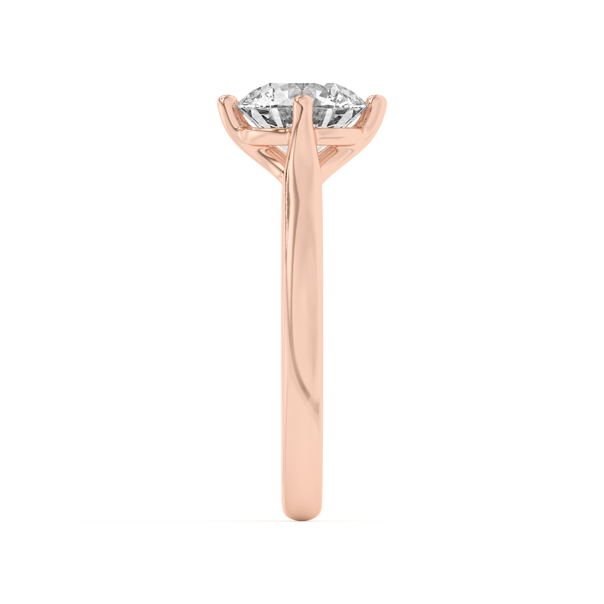18K Rose Gold Peggy Compass-Set Cathedral Engagement Ring
