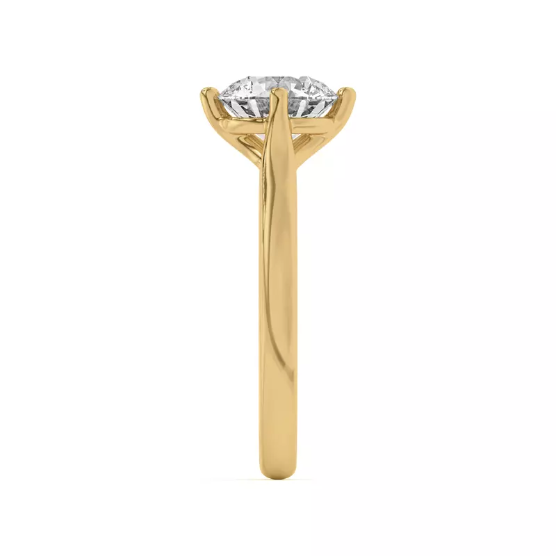18K Yellow Gold Peggy Compass-Set Cathedral Engagement Ring