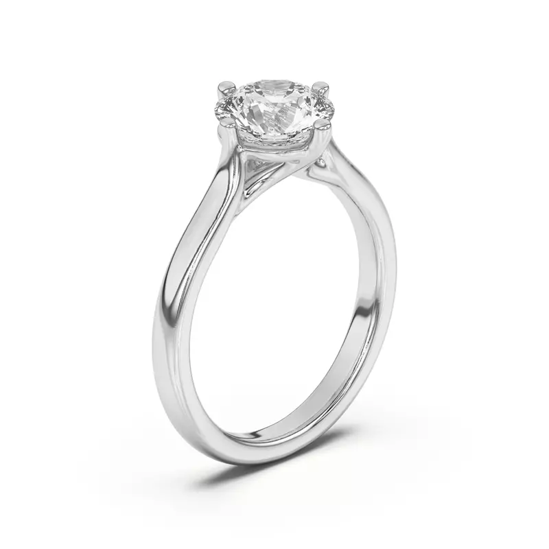 Platinum Peggy Compass-Set Cathedral Engagement Ring
