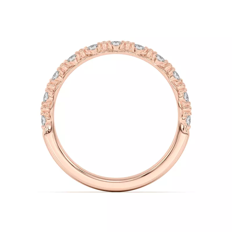 14K Rose Gold Blooming Petal Pavé Band