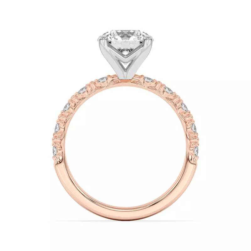 Rose Gold 18k & White Gold 18k Blooming Petal Pavé Engagement Ring
