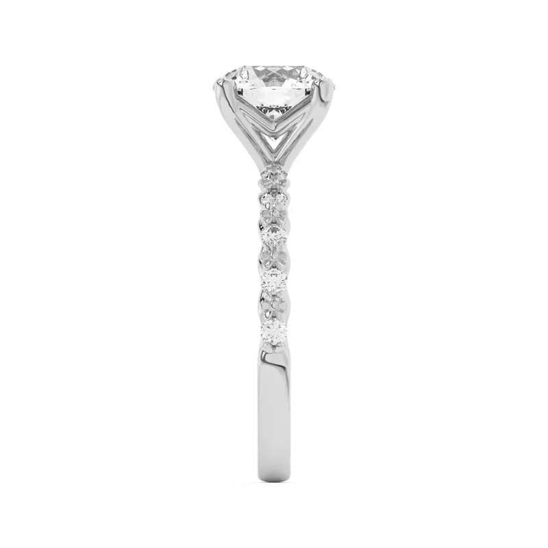 Platinum Blooming Petal Pavé Engagement Ring