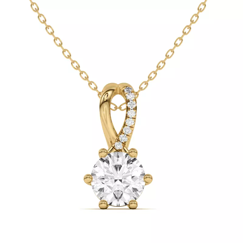 18K Yellow Gold Amadea Split Bale Pavé Pendant