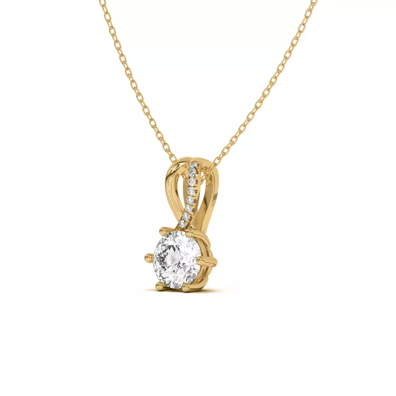 18K Yellow Gold Amadea Split Bale Pavé Pendant