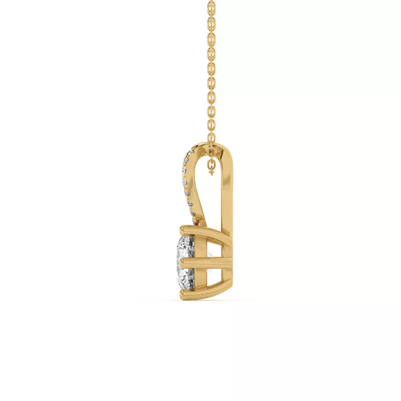 18K Yellow Gold Amadea Split Bale Pavé Pendant