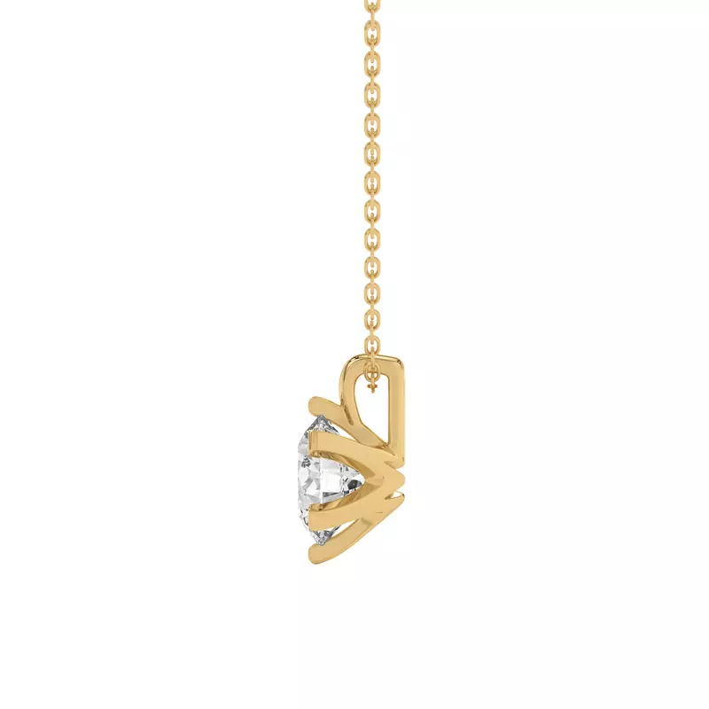 14K Yellow Gold Celestial Prong Solitaire Pendant