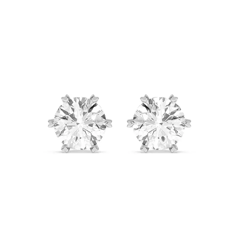 14K White Gold Romance Diamond Earrings