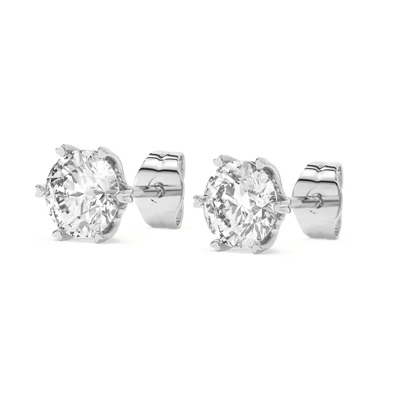 14K White Gold Romance Diamond Earrings