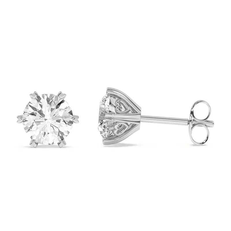 14K White Gold Romance Diamond Earrings