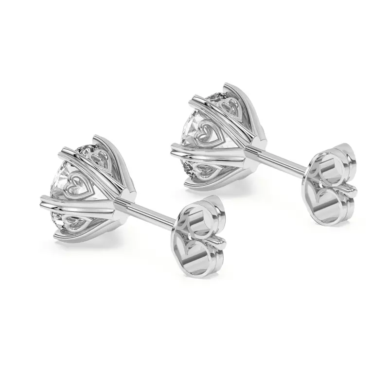 14K White Gold Romance Diamond Earrings