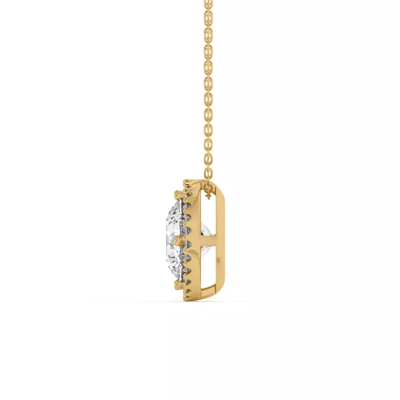 18K Yellow Gold Ella Compass Halo Pendant