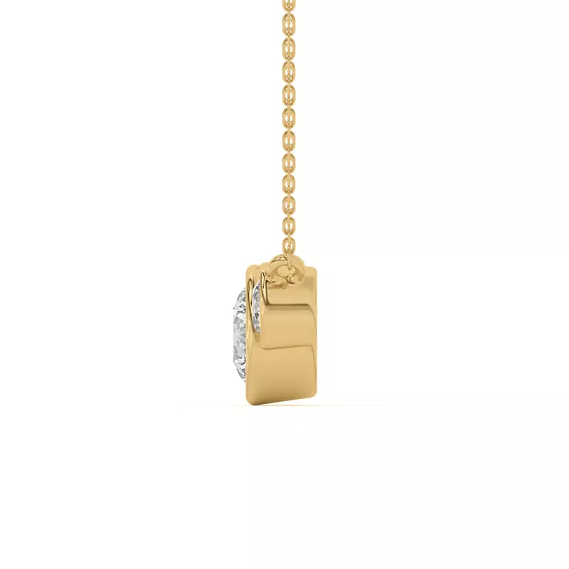 14K Yellow Gold Classic Three-Stone Bezel Lab Diamond Pendant