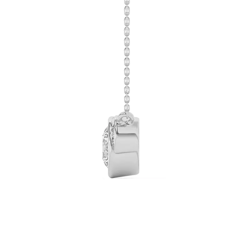 Platinum Classic Three-Stone Bezel Diamond Pendant