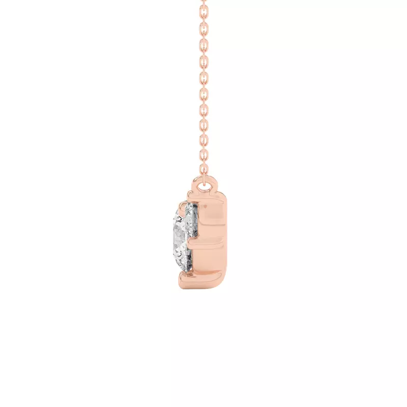 14K Rose Gold Classic Three-Stone Diamond Pendant